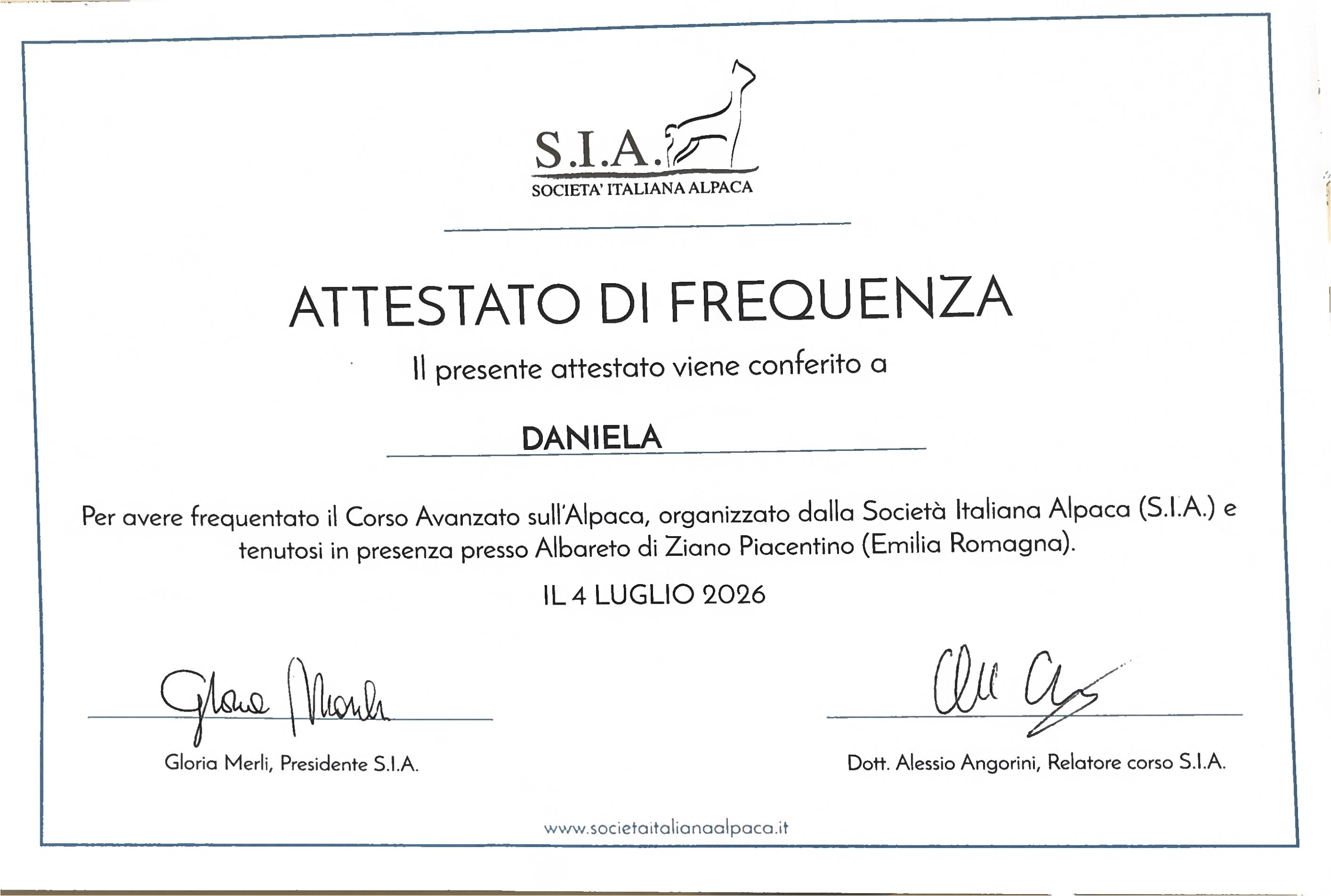 Corso Avanzato – Alpaca